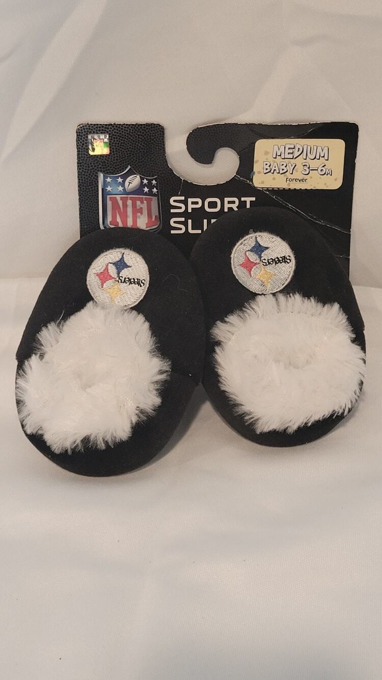 Pittsburgh Steelers Baby Slippers 3-6 Months NFL Forever Collectibles New